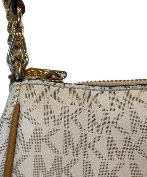 MICHAEL KORS（マイケルコース）MICHAEL KORS (マイケルコース) ベッドフォード ミディアム コンバーチブル ストラップ ポー ホワイト×ブラウンの古着・服飾アイテム