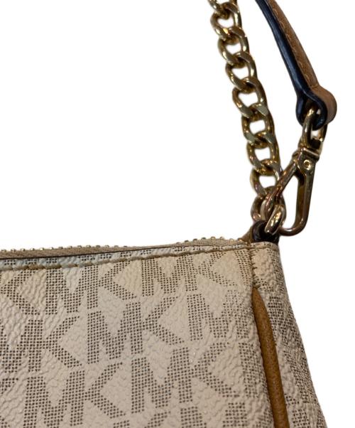MICHAEL KORS（マイケルコース）MICHAEL KORS (マイケルコース) ベッドフォード ミディアム コンバーチブル ストラップ ポー ホワイト×ブラウンの古着・服飾アイテム