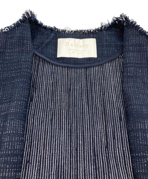 BALLSEY（ボールジィ）BALLSEY (ボールジィ) ロングスラブツイード クルーネックジャケット ネイビー サイズ: 36の古着・服飾アイテム