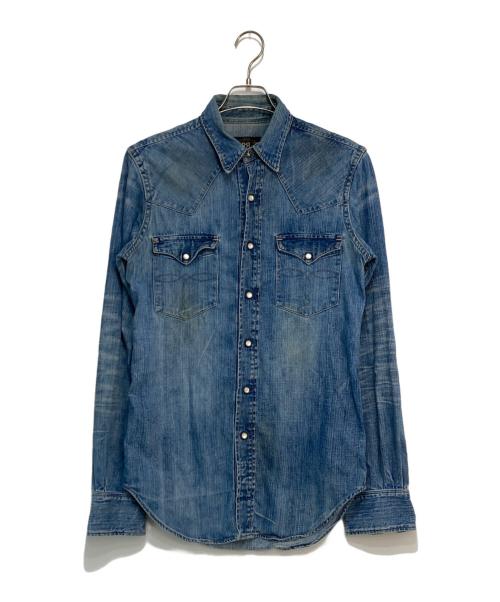 RRL（ダブルアールエル）RRL (ダブルアールエル) コンチョ付ウエスタンデニムシャツ インディゴ サイズ:Sの古着・服飾アイテム
