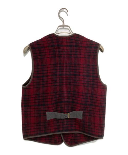 RRL（ダブルアールエル）RRL (ダブルアールエル) ウールチェックベスト レッド サイズ:Sの古着・服飾アイテム