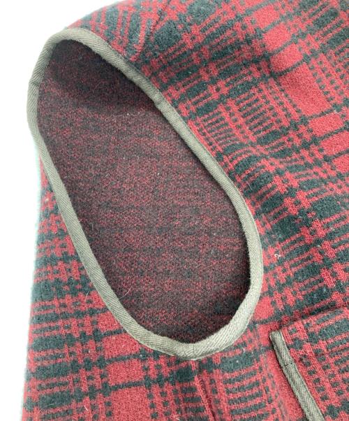 RRL（ダブルアールエル）RRL (ダブルアールエル) ウールチェックベスト レッド サイズ:Sの古着・服飾アイテム
