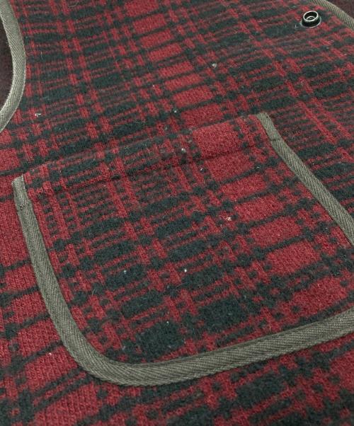 RRL（ダブルアールエル）RRL (ダブルアールエル) ウールチェックベスト レッド サイズ:Sの古着・服飾アイテム