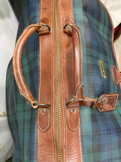 POLO RALPH LAUREN（ポロ・ラルフローレン）POLO RALPH LAUREN (ポロ・ラルフローレン) チェック 2WAYボストンバッグ グリーンの古着・服飾アイテム