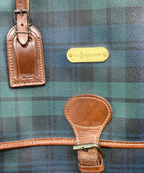 POLO RALPH LAUREN（ポロ・ラルフローレン）POLO RALPH LAUREN (ポロ・ラルフローレン) チェック 2WAYボストンバッグ グリーンの古着・服飾アイテム