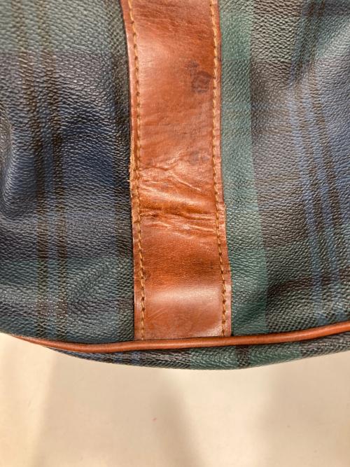 POLO RALPH LAUREN（ポロ・ラルフローレン）POLO RALPH LAUREN (ポロ・ラルフローレン) チェック 2WAYボストンバッグ グリーンの古着・服飾アイテム