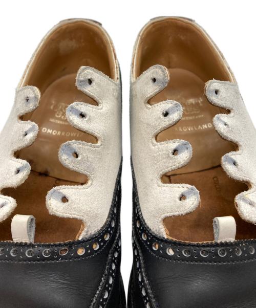 Crockett & Jones（クロケット＆ジョーンズ）Crockett & Jones (クロケット＆ジョーンズ) TOMORROW LAND (トゥモローランド) GHILLIE 3 ブラック×ホワイト サイズ:SIZE 8Eの古着・服飾アイテム