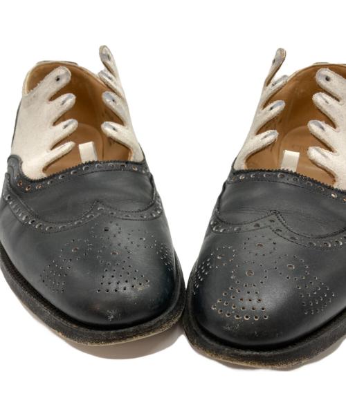 Crockett & Jones（クロケット＆ジョーンズ）Crockett & Jones (クロケット＆ジョーンズ) TOMORROW LAND (トゥモローランド) GHILLIE 3 ブラック×ホワイト サイズ:SIZE 8Eの古着・服飾アイテム