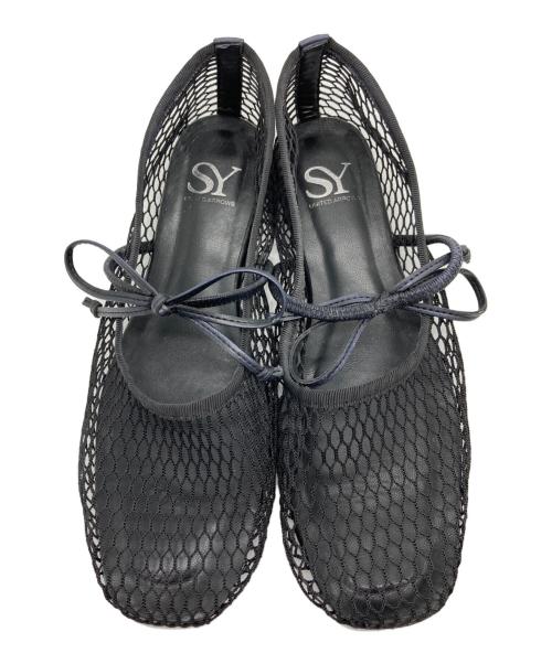 SY UNITED ARROWS（シーユナイテッドアローズ）SY UNITED ARROWS (シーユナイテッドアローズ) メッシュフラットパンプス ブラック サイズ:SIZE 23 1/2の古着・服飾アイテム