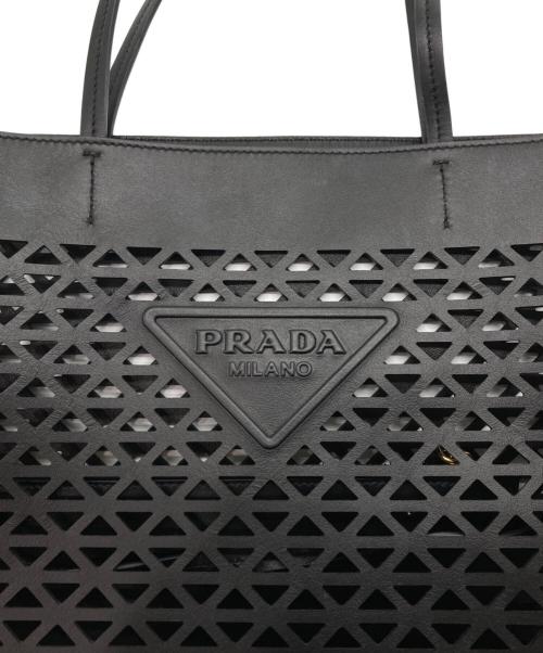 PRADA（プラダ）PRADA (プラダ) レザートートバッグ ブラックの古着・服飾アイテム