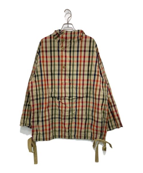 IENA LA BOUCLE（イエナ ラ ブークル）IENA LA BOUCLE (イエナ ラ ブークル) チェックアノラックパーカー ベージュ×レッド サイズ:FREEの古着・服飾アイテム