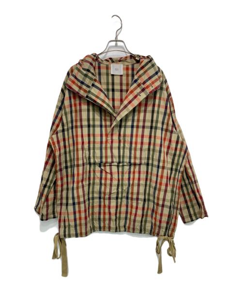 IENA LA BOUCLE（イエナ ラ ブークル）IENA LA BOUCLE (イエナ ラ ブークル) チェックアノラックパーカー ベージュ×レッド サイズ:FREEの古着・服飾アイテム