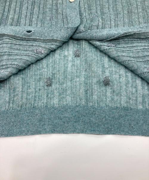 MORABITO BLANC（モラビト ブラン）MORABITO BLANC (モラビト ブラン) 刺繍クルーネックカーディガン ブルー サイズ:38の古着・服飾アイテム