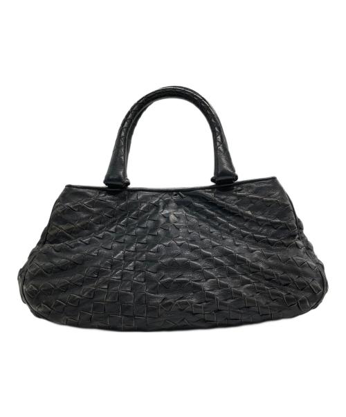 BOTTEGA VENETA（ボッテガベネタ）BOTTEGA VENETA (ボッテガベネタ) イントレチャート レザーハンドバッグ ブラックの古着・服飾アイテム