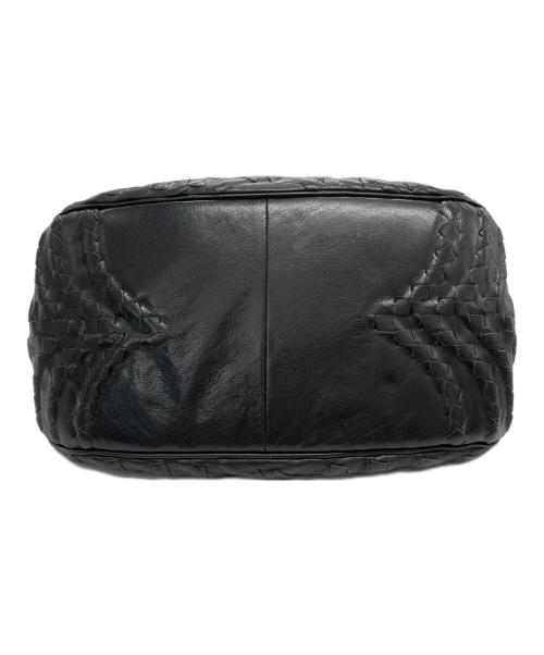 BOTTEGA VENETA（ボッテガベネタ）BOTTEGA VENETA (ボッテガベネタ) イントレチャート レザーハンドバッグ ブラックの古着・服飾アイテム
