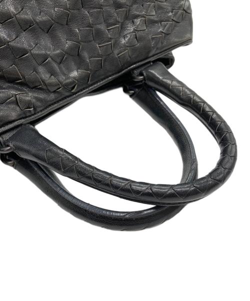 BOTTEGA VENETA（ボッテガベネタ）BOTTEGA VENETA (ボッテガベネタ) イントレチャート レザーハンドバッグ ブラックの古着・服飾アイテム