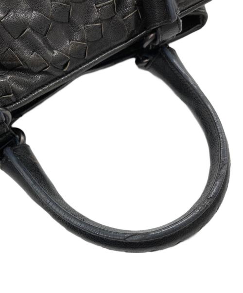 BOTTEGA VENETA（ボッテガベネタ）BOTTEGA VENETA (ボッテガベネタ) イントレチャート レザーハンドバッグ ブラックの古着・服飾アイテム