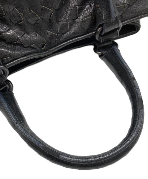 BOTTEGA VENETA（ボッテガベネタ）BOTTEGA VENETA (ボッテガベネタ) イントレチャート レザーハンドバッグ ブラックの古着・服飾アイテム