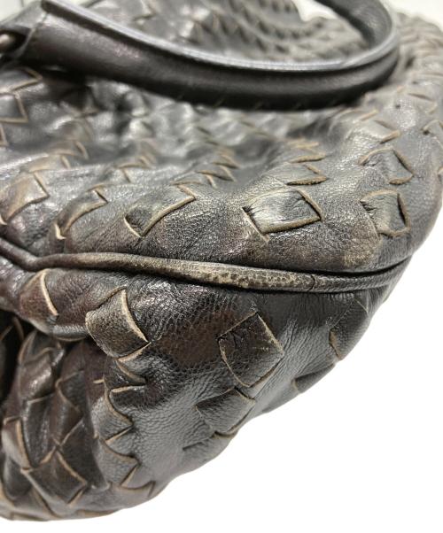 BOTTEGA VENETA（ボッテガベネタ）BOTTEGA VENETA (ボッテガベネタ) イントレチャート レザーハンドバッグ ブラックの古着・服飾アイテム