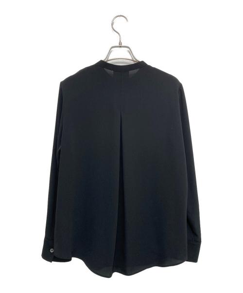 icB（アイシービー）icB (アイシービー) BackSatinAmunzen バンドカラーブラウス ブラック サイズ:XSの古着・服飾アイテム