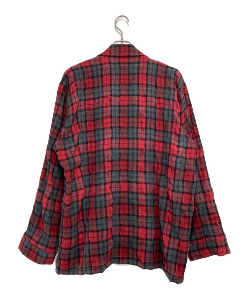 MOUNTAIN RESEARCH（マウンテンリサーチ）MOUNTAIN RESEARCH (マウンテンリサーチ) Phishing PKT Shirt レッド×グレー サイズ:Lの古着・服飾アイテム