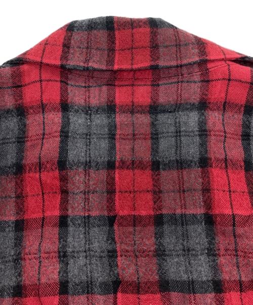 MOUNTAIN RESEARCH（マウンテンリサーチ）MOUNTAIN RESEARCH (マウンテンリサーチ) Phishing PKT Shirt レッド×グレー サイズ:Lの古着・服飾アイテム