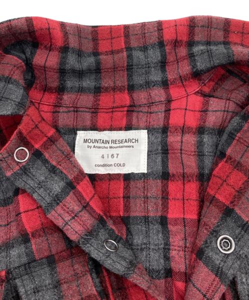 MOUNTAIN RESEARCH（マウンテンリサーチ）MOUNTAIN RESEARCH (マウンテンリサーチ) Phishing PKT Shirt レッド×グレー サイズ:Lの古着・服飾アイテム