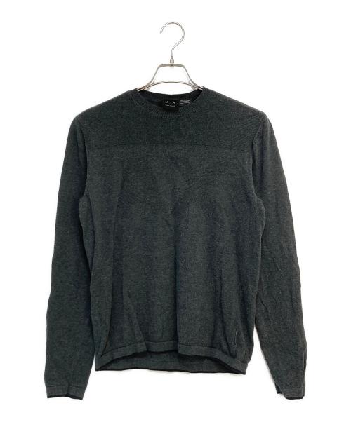 ARMANI EXCHANGE（アルマーニ エクスチェンジ）ARMANI EXCHANGE (アルマーニ エクスチェンジ) コットンクルーネックニット グレー サイズ:SIZE Sの古着・服飾アイテム