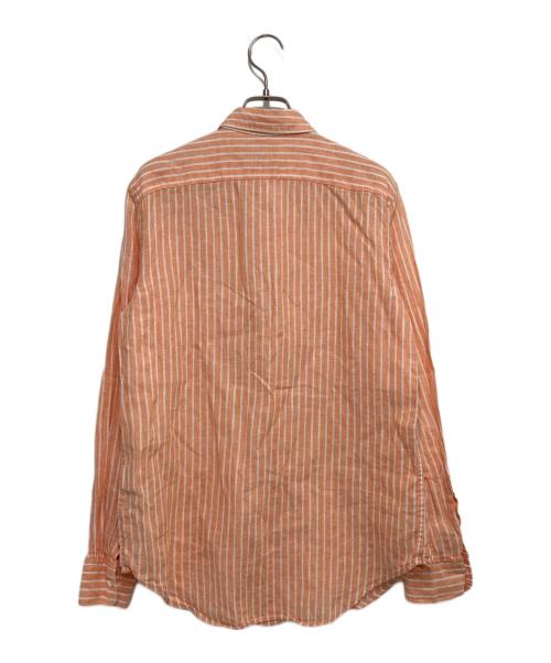 POLO RALPH LAUREN（ポロ・ラルフローレン）POLO RALPH LAUREN (ポロ・ラルフローレン) リネンストライプシャツ オレンジ サイズ:Ｓの古着・服飾アイテム