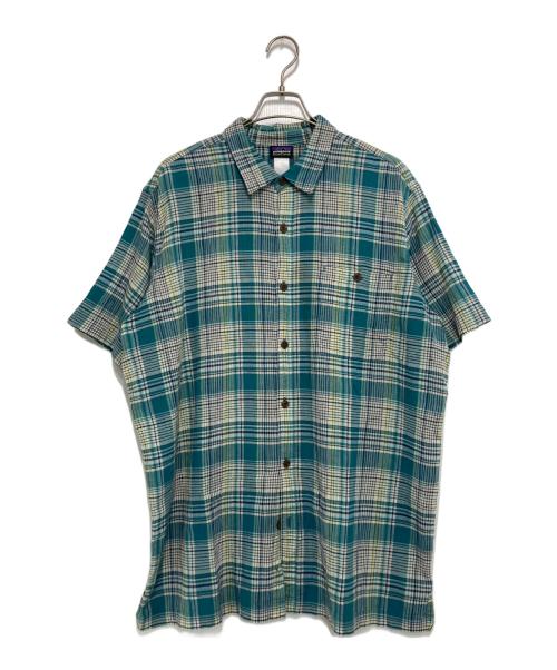 Patagonia（パタゴニア）Patagonia (パタゴニア) オーガニックコットン チェックシャツ ブルー×イエロー サイズ:XLの古着・服飾アイテム