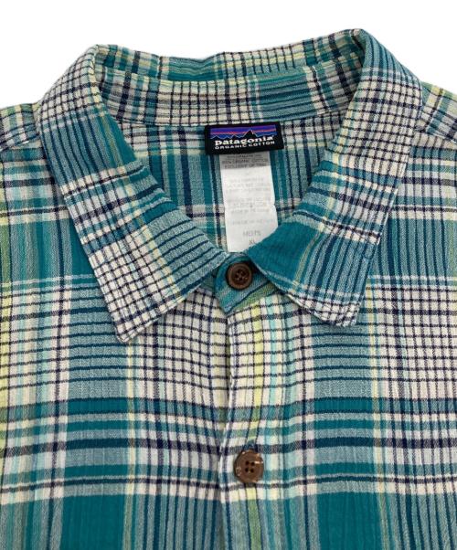 Patagonia（パタゴニア）Patagonia (パタゴニア) オーガニックコットン チェックシャツ ブルー×イエロー サイズ:XLの古着・服飾アイテム