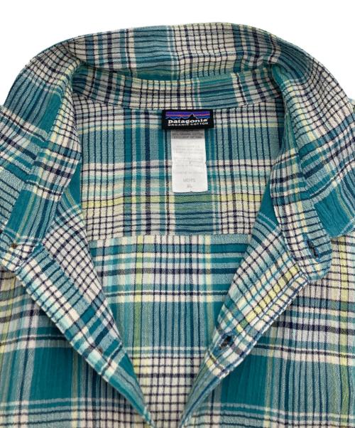 Patagonia（パタゴニア）Patagonia (パタゴニア) オーガニックコットン チェックシャツ ブルー×イエロー サイズ:XLの古着・服飾アイテム