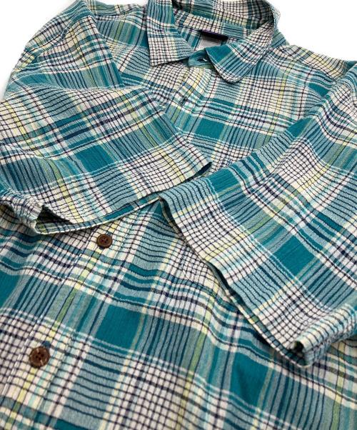 Patagonia（パタゴニア）Patagonia (パタゴニア) オーガニックコットン チェックシャツ ブルー×イエロー サイズ:XLの古着・服飾アイテム