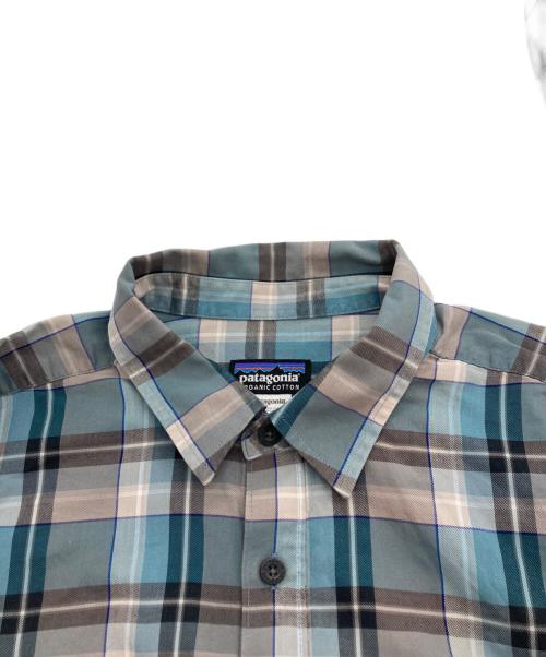 Patagonia（パタゴニア）Patagonia (パタゴニア) オーガニックコットン チェックシャツ ブルー×グレー サイズ:Lの古着・服飾アイテム