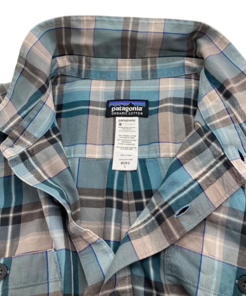 Patagonia（パタゴニア）Patagonia (パタゴニア) オーガニックコットン チェックシャツ ブルー×グレー サイズ:Lの古着・服飾アイテム