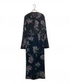 Ameriアメリ）の古着「DRY FLOWER VELOUR DRESS」｜ブラック×パープル