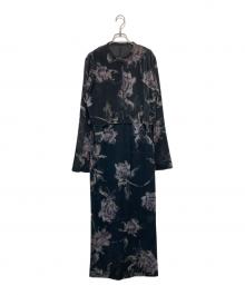 Ameri（アメリ）の古着「DRY FLOWER VELOUR DRESS」｜ブラック×パープル