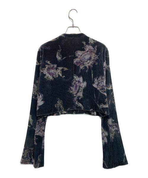 Ameri（アメリ）Ameri (アメリ) DRY FLOWER VELOUR DRESS ブラック×パープル サイズ:Mの古着・服飾アイテム