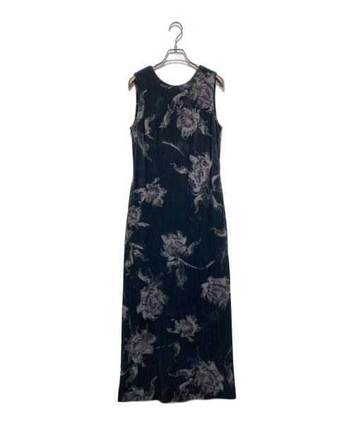 Ameri（アメリ）Ameri (アメリ) DRY FLOWER VELOUR DRESS ブラック×パープル サイズ:Mの古着・服飾アイテム
