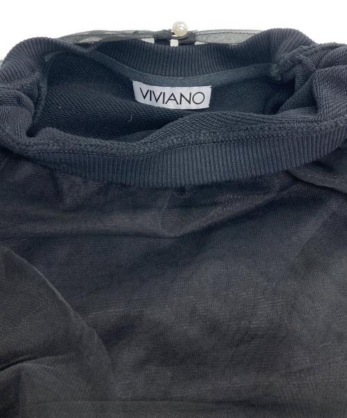 VIVIANO（ヴィヴィアーノ）VIVIANO (ヴィヴィアーノ) チュールフリルスウェット ブラック サイズ:FREEの古着・服飾アイテム