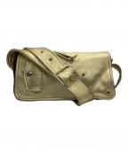 beautiful peopleビューティフルピープル）の古着「riders flap shoulder bag」｜ゴールド