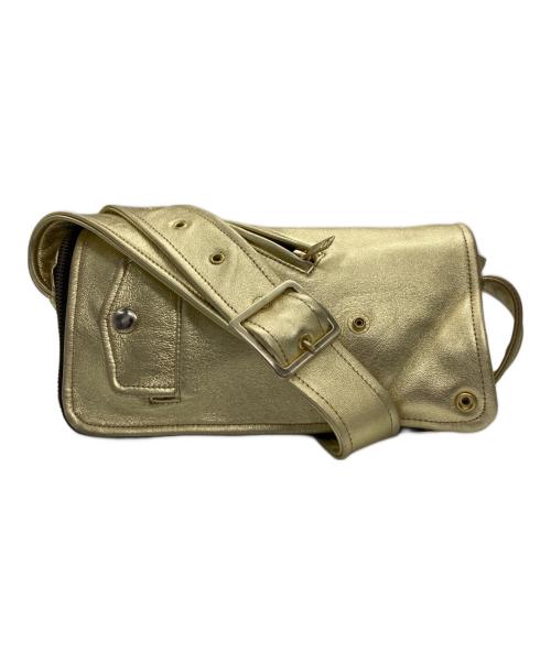 beautiful people（ビューティフルピープル）beautiful people (ビューティフルピープル) riders flap shoulder bag ゴールドの古着・服飾アイテム
