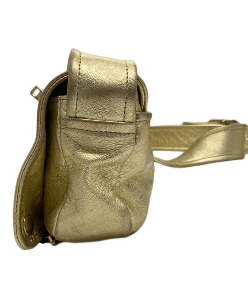 beautiful people（ビューティフルピープル）beautiful people (ビューティフルピープル) riders flap shoulder bag ゴールドの古着・服飾アイテム