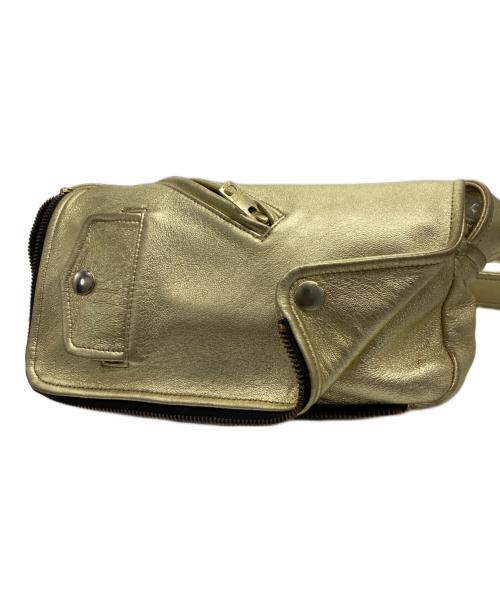 beautiful people（ビューティフルピープル）beautiful people (ビューティフルピープル) riders flap shoulder bag ゴールドの古着・服飾アイテム
