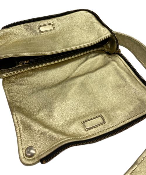 beautiful people（ビューティフルピープル）beautiful people (ビューティフルピープル) riders flap shoulder bag ゴールドの古着・服飾アイテム
