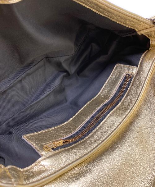 beautiful people（ビューティフルピープル）beautiful people (ビューティフルピープル) riders flap shoulder bag ゴールドの古着・服飾アイテム