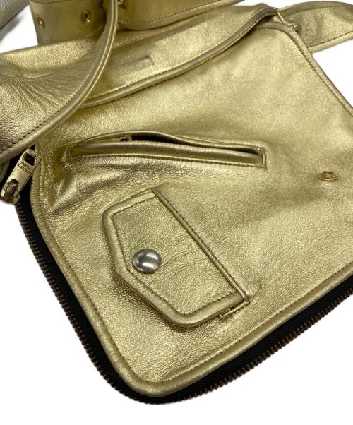 beautiful people（ビューティフルピープル）beautiful people (ビューティフルピープル) riders flap shoulder bag ゴールドの古着・服飾アイテム