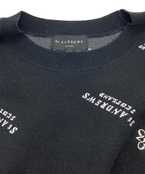 St ANDREWS（セントアンドリュース）St ANDREWS (セントアンドリュース) ロゴニット ブラック サイズ:Mの古着・服飾アイテム