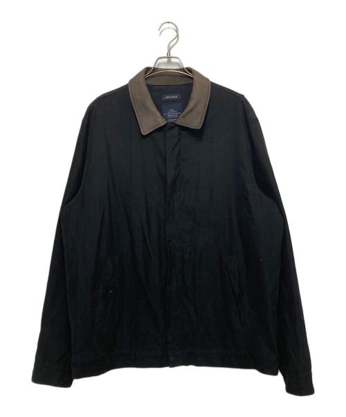 NAUTICA（ノーティカ）NAUTICA (ノーティカ) 襟レザースイングトップ ブラック サイズ:XXLの古着・服飾アイテム
