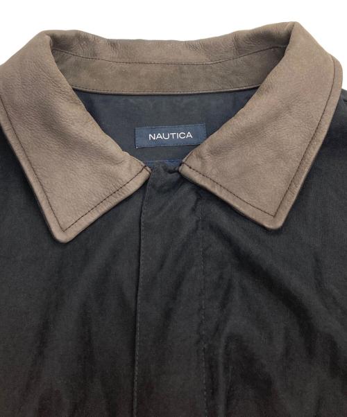 NAUTICA（ノーティカ）NAUTICA (ノーティカ) 襟レザースイングトップ ブラック サイズ:XXLの古着・服飾アイテム